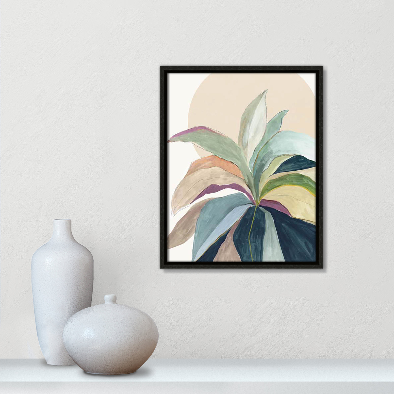 Sherbrooke Sunny Bright Leaves II by Asia Jensen Print, No Mat, Espresso Floater Framed, 15.5" H x 12.5" W x 2" D