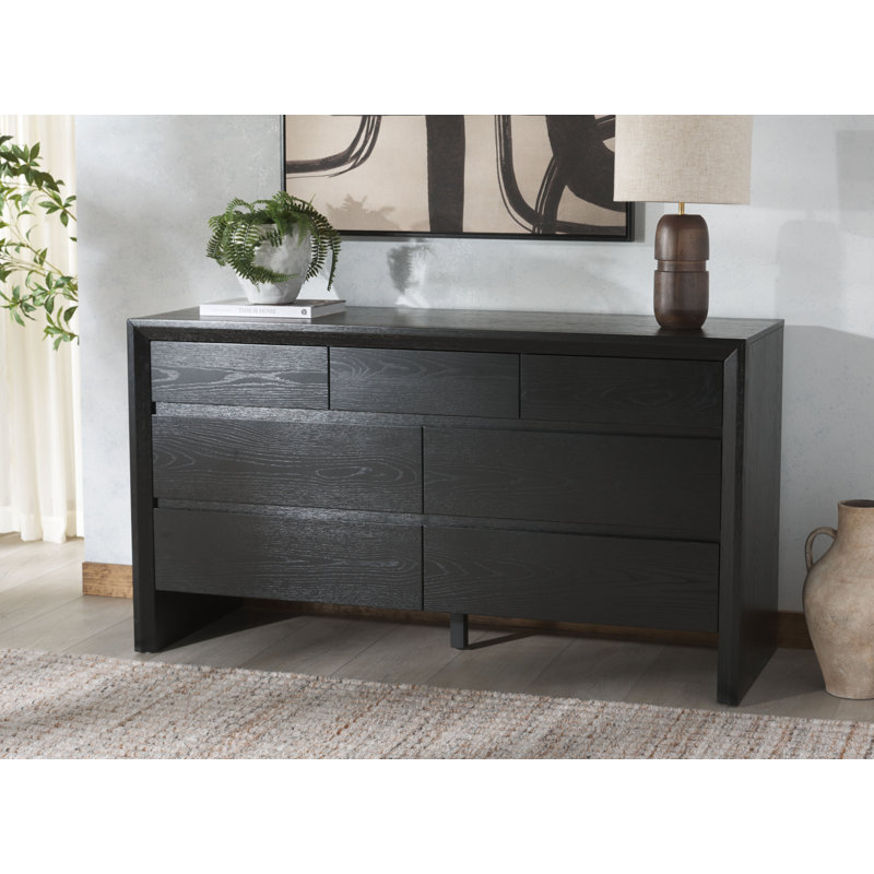 Commode 7 tiroirs Wyat, Noir