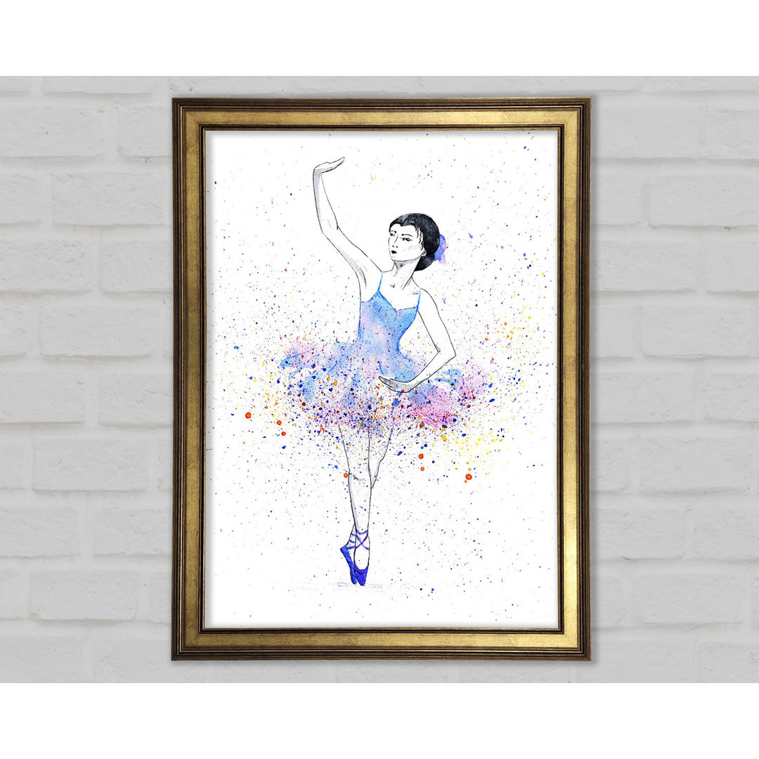 Blau Rosa Ballerina 5 - Druck