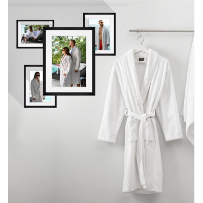 Launceton Cotton Terry Terry Cloth Mid-Calf Bathrobe with Pockets