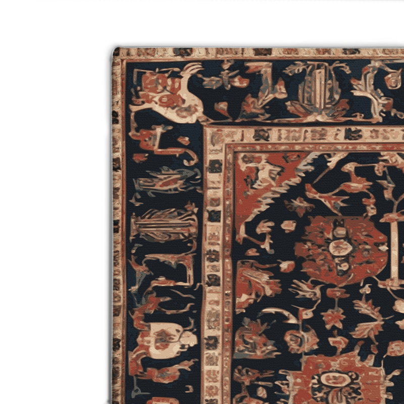Tapis d'intérieur et d'extérieur noir Persian, Rectangulaire 2 pi x 3 pi