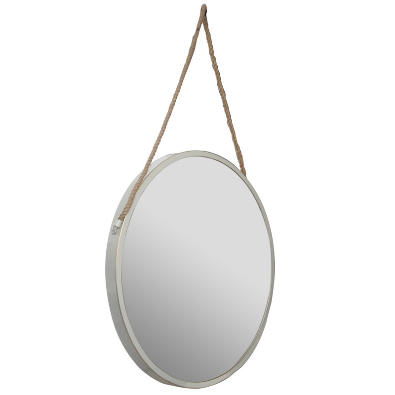 Bouknight Flat Leather Wall Mirror