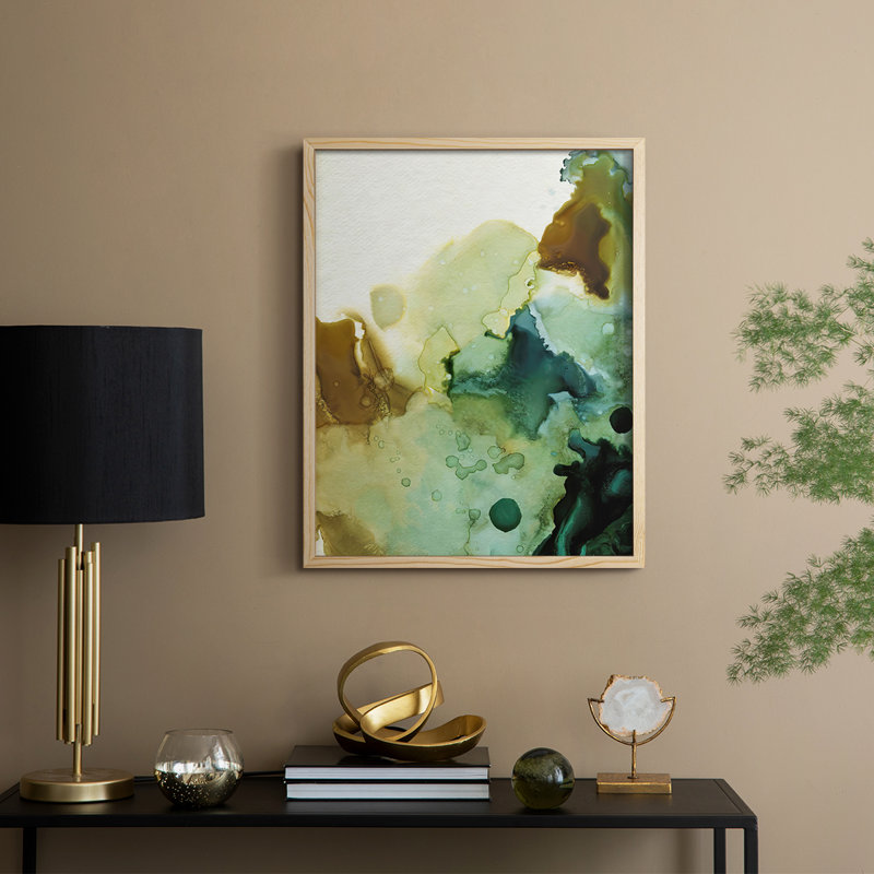 «Water and Earth II», reproduction encadrée - bois massif, H 15 po x l 12 po