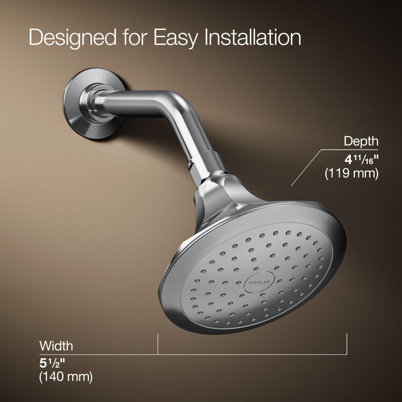 Memoirs® 2.5 GPM Single-Function Wall-Mount Shower Head with Katalyst Air-Induction Spray, Polished Chrome