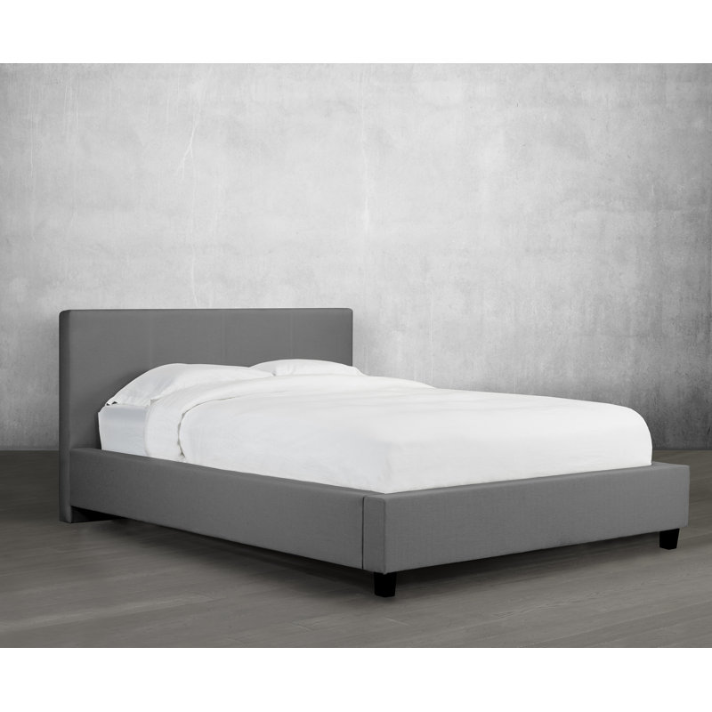 Lit plateforme en tissu d’ameublement Kinderhook, Grand, Gris anthracite