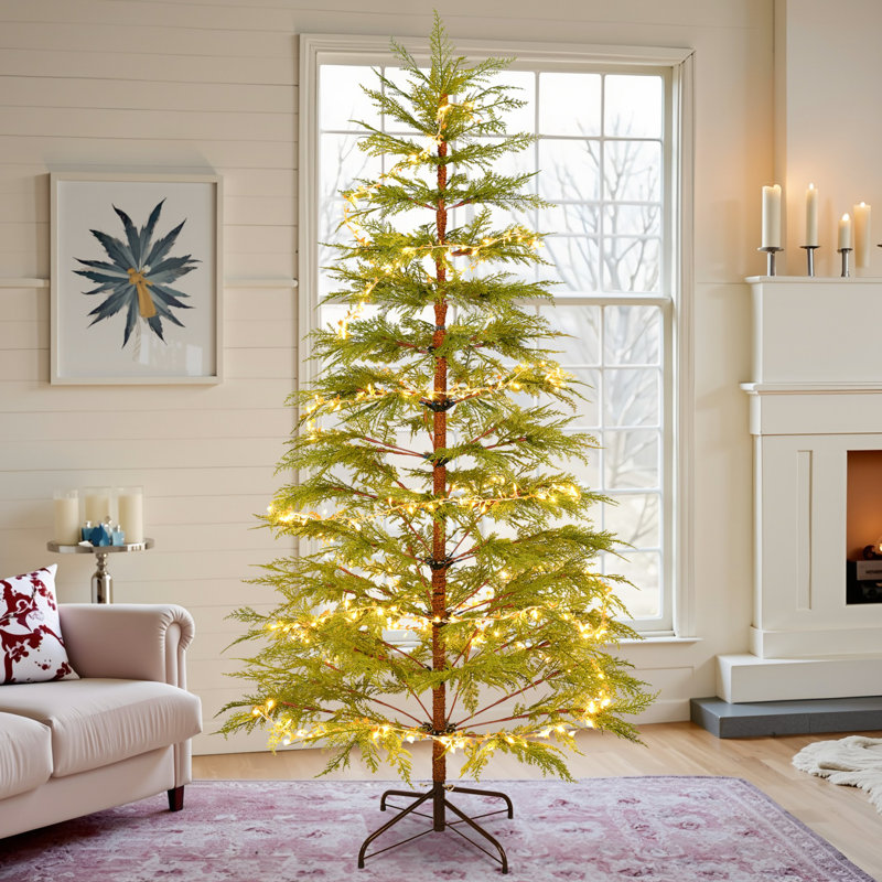 Sapin de Noël artificiel vert 6 pi avec lumières DEL