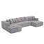 Canapé modulaire 133,45 po en U modulaire en tissu rayé 4 places pour salon spacieux