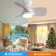 23 Inch Bedroom Ceiling Fan With 3 Colour Dimmable 3 Abs Blades Remote Control Dc Motor With 18W Led Light