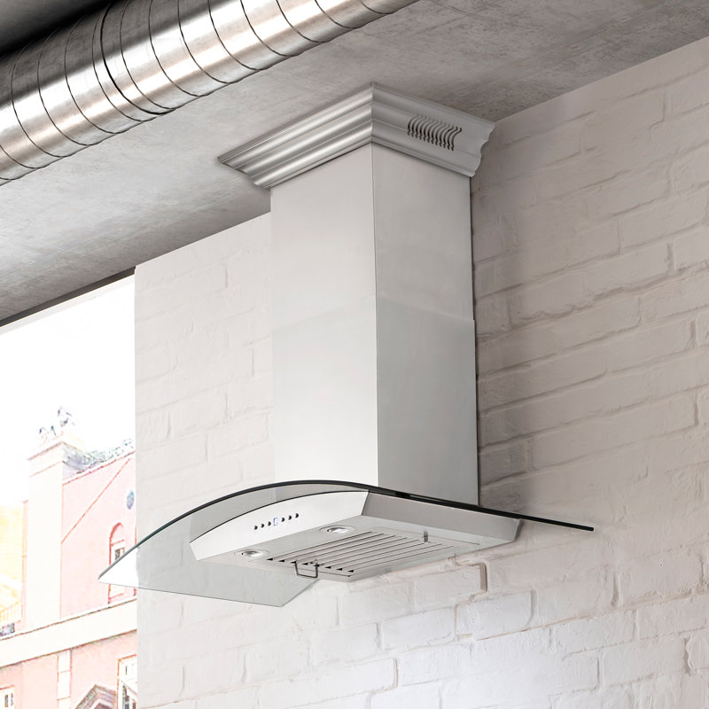 36" Crown Sound 400 CFM Ducted Wall Mount Range Hood in Stainless Steel with Wi-Fi