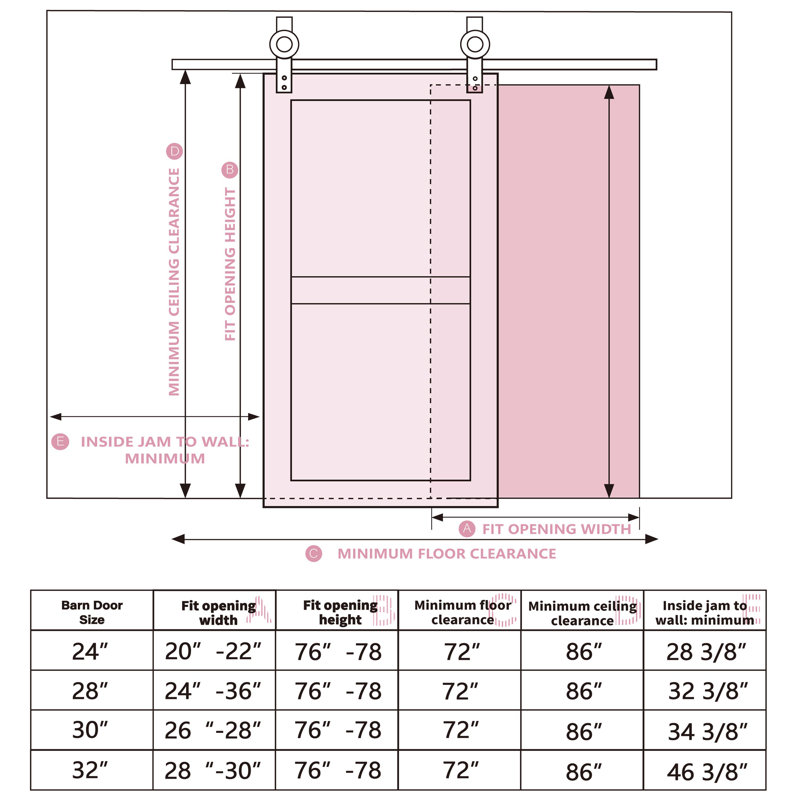 96" White Primed MDF Sliding Barn Door with Black Hardware Kit