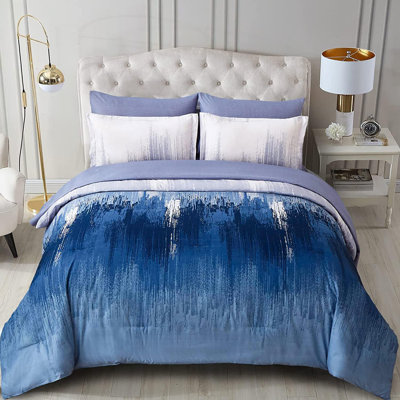 7 Piece Comforter Set Colorful Abstract Art Gradient Microfiber Bedding Set with Sheets Pillow Shams Pillowcases