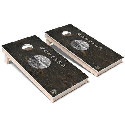 Ensemble de jeu de cornhole vintage Montana State Flag