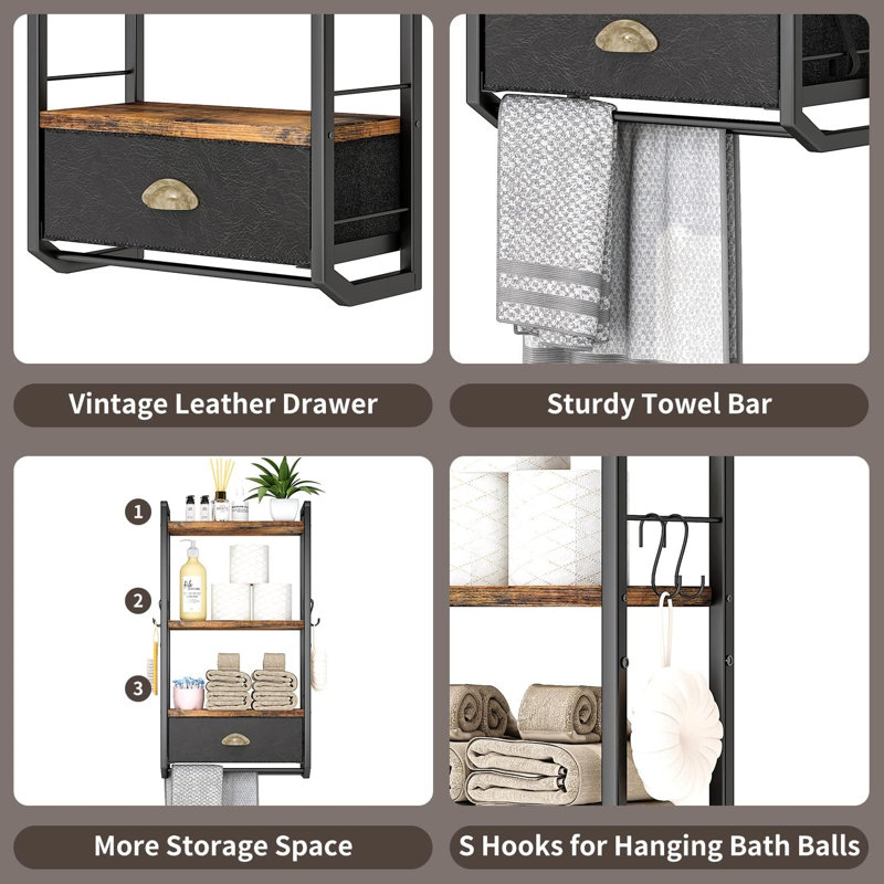 3 Tier Bathroom Towel Rack Shelf