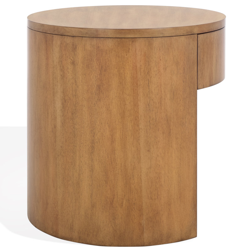 Daiya Round 1 Draw Wood Nightstand, Natural