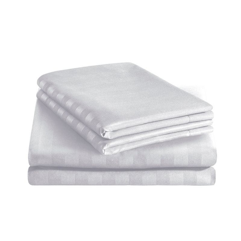Thirlby Microfibre 250 TC Reversible Modern & Contemporary Duvet Cover Set with Pillow Cases, White