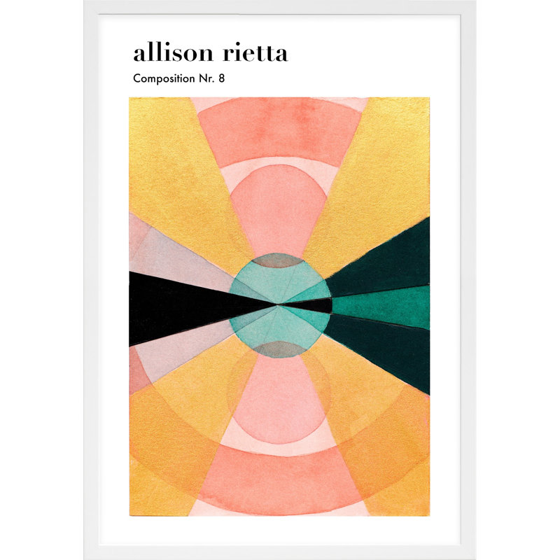 Composition Nr. 8 Print by Allison Rietta, 30" H x 21" W x 1.25" D, White Framed