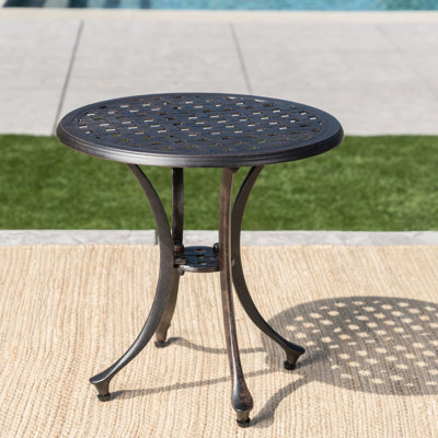 Table d'appoint 19 po en fonte d'aluminium pour l'extérieur, table Charisma classique, finition bronze, usage extérieur élégant