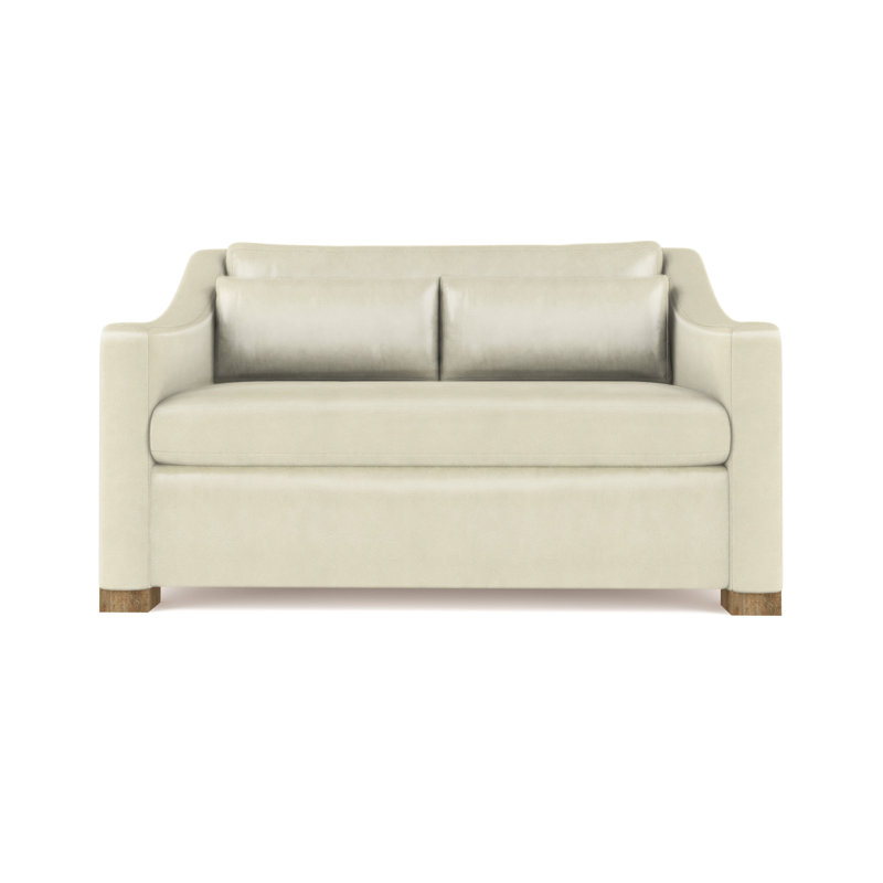 Causeuse Crosby, Cuir rétro albâtre, H 32,5 po x l 60 po x P 43 po, Ébène