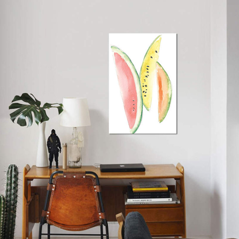 «Melon Slices» par Melissa Selmin - impression sur toile tendue, H 26 po x l 18 po x P 1,5 po, Toile tendue, Pas de tapis