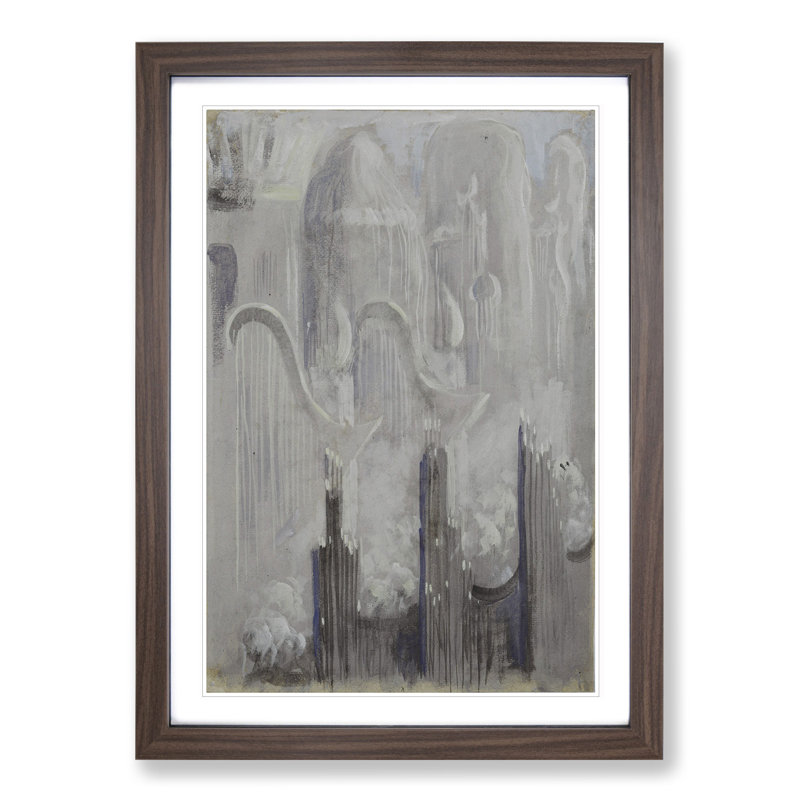 Creation of the World Vol.10 by Mikalojus Konstantinas - Picture Frame Painting, 36cm H x 27cm W x 2cm D, Walnut Framed