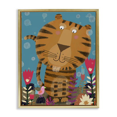 Cadre flottant Boho Tiger & Flowers, design par Carla Daly