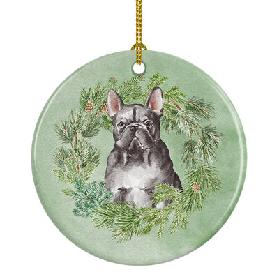 Figurine de Noël bouledogue français