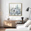 Paysage urbain d'hiver - peinture sur toile avec cadre flottant