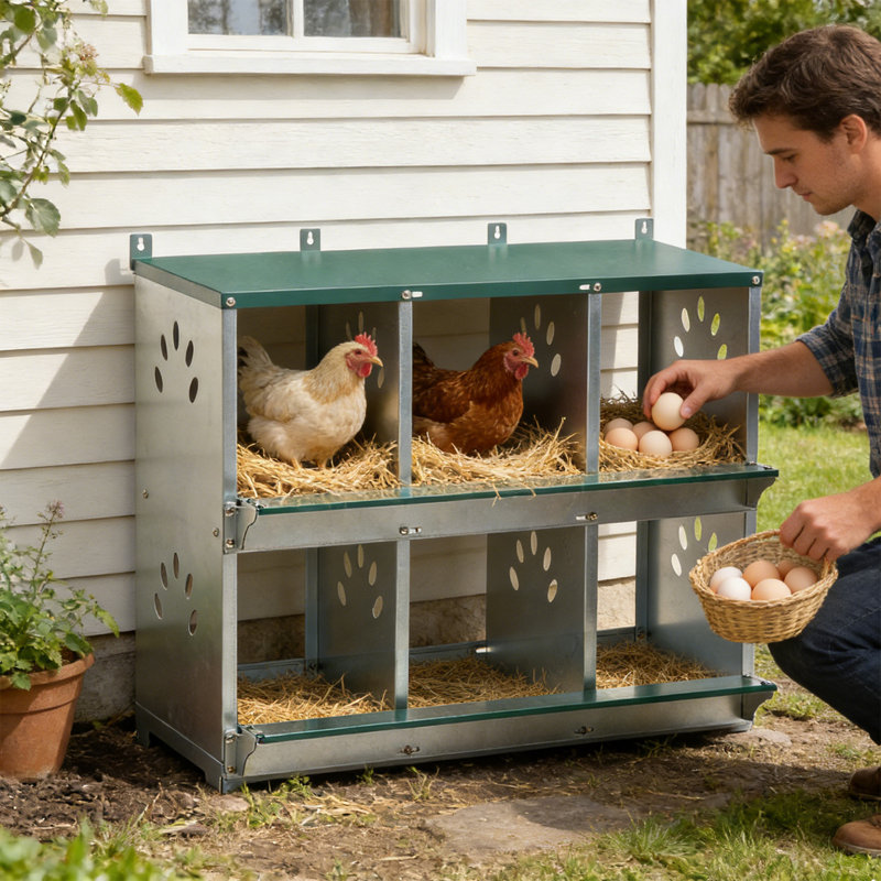 Boîtes de nidification pour poulets, boîte de nidification pour poulets 6 compartiments