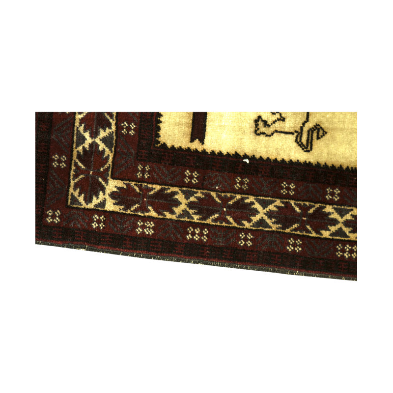 Hand-Knotted High-Quality Plum and Beige Area Rug