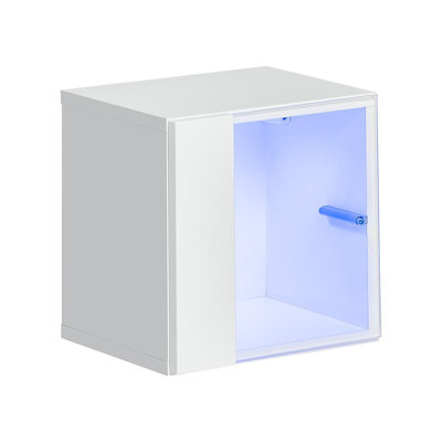Compact Display Cabinet 30cm – LED-Lit Push-to-Open Showcase