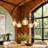 5-Light Modern Dimmable Mercury Glass Chandelier