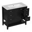 Meuble-lavabo de 36 po avec plateau en céramique, une armoire et trois tiroirs Rigden-1095243728