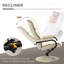 Fauteuil inclinable avec repose-pieds, fauteuil pivotant en cuir polyuréthane à haut dossier avec repose-pieds, dossier réglable à 135 ° et rembourrage en mousse épaisse (fauteuil)