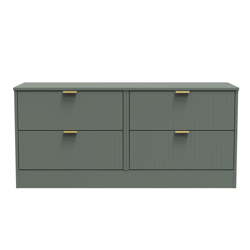 Chalene 115cm W 4 - Drawer Chest of Drawers, Green