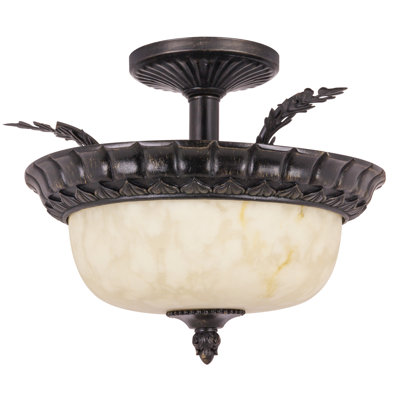 Poche Glass Semi Flush Mount