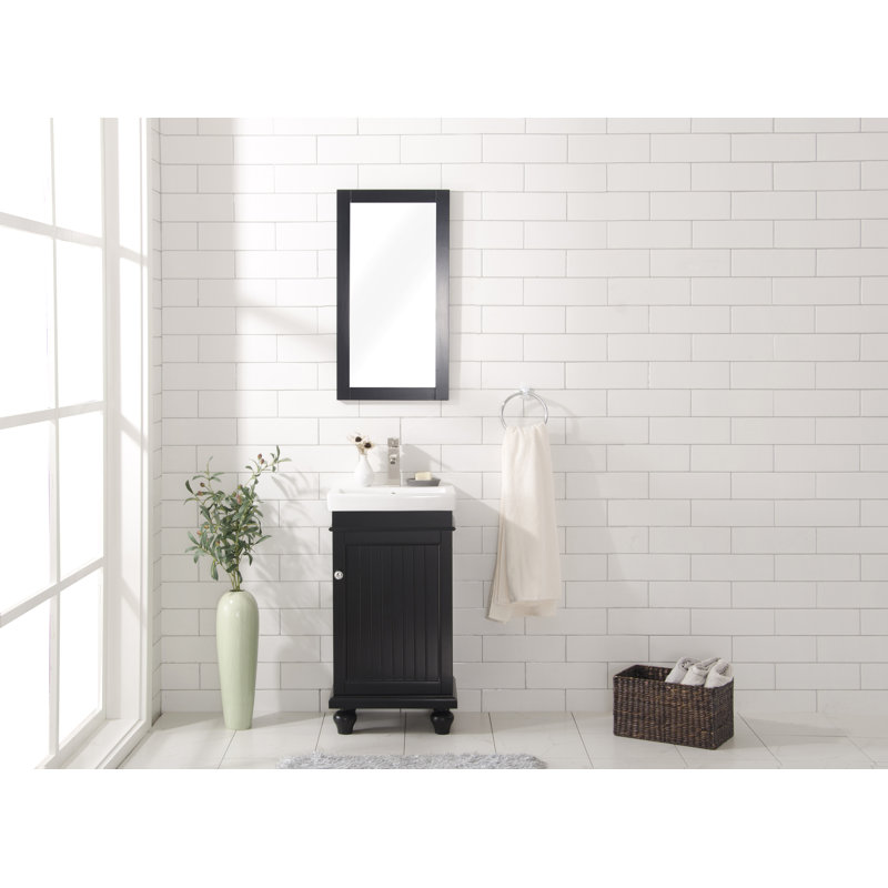 Gros 17.5'' Single Bathroom Vanity with Ceramic Top, Espresso