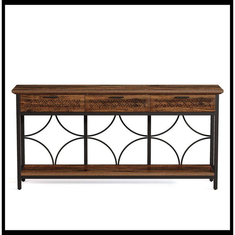 70.9" Console Table, Long Entryway Table Accent Table With Storage Drawers