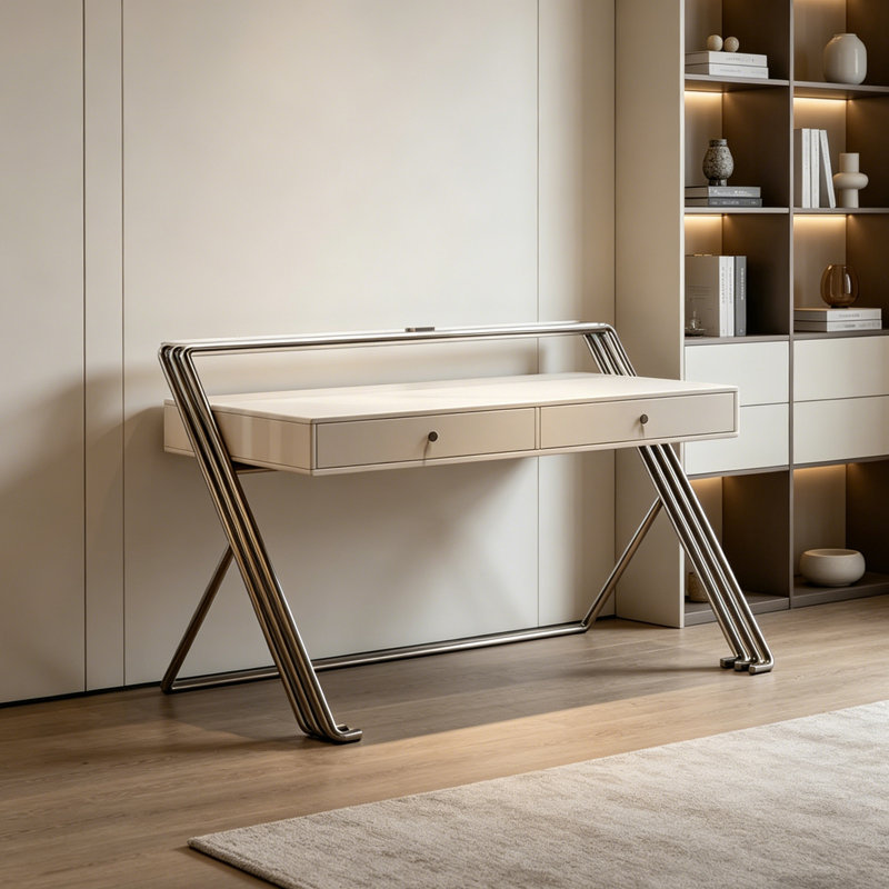 Modern Creative Design 2-Drawer Storage Desk, 37.4" H x 55.11" W x 23.62" D