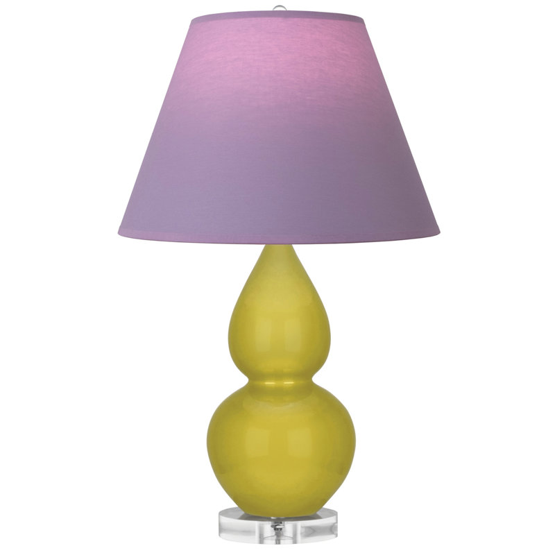 Petite lampe d'appoint à double gourde, Lavande / prune, Vert cédrat