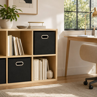Ensemble de 6 bacs de rangement pliables en tissu, poignées à œillets