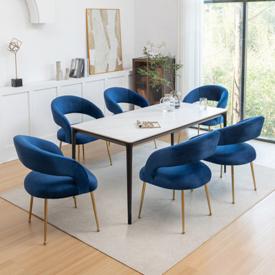 Chaise avec accoudoirs en velours Lokelani