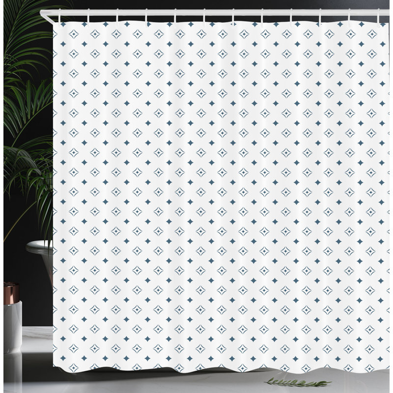 Ensemble de rideau de douche + crochets, Bleu ardoise, H 70 po x l 69 po