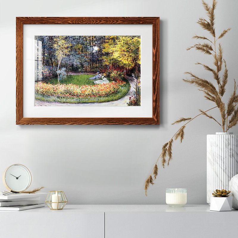 Dans le jardin, 1875 - reproduction d'un seul cadre photo, Érable, H 14 po x l 20 po x P 1,5 po