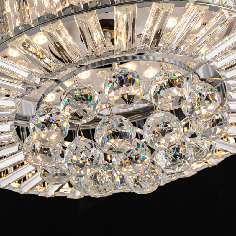 Presnell Dimmable Crystal Ceiling Fan with LED Lights and Remote Control