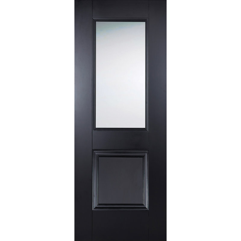 Arnhem Primed Black Glazed Internal Door, 198.1cm H x 68.6cm W x 3.5cm D