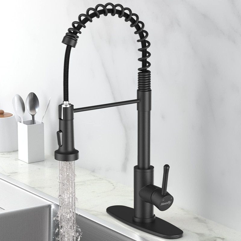 Babevy Pull Down Kitchen Faucet, Black