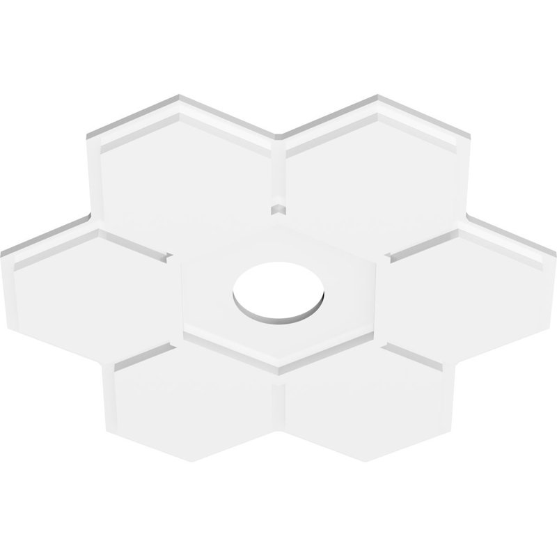 Médaillon de plafond contemporain en PVC de qualité architecturale Daisy, H 1 po x l 40 po x P 40 po
