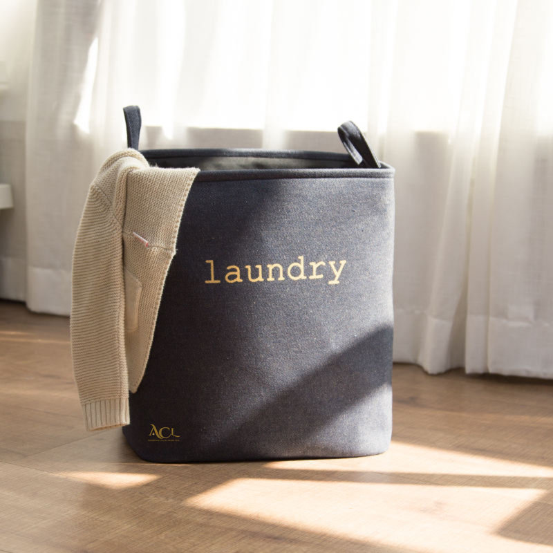 Latitude Run Fabric Decorative Basket, Navy Blue