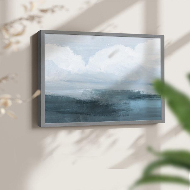 Azure Rising I -Framed Print - Restickable, Gray, 11" H x 14" W