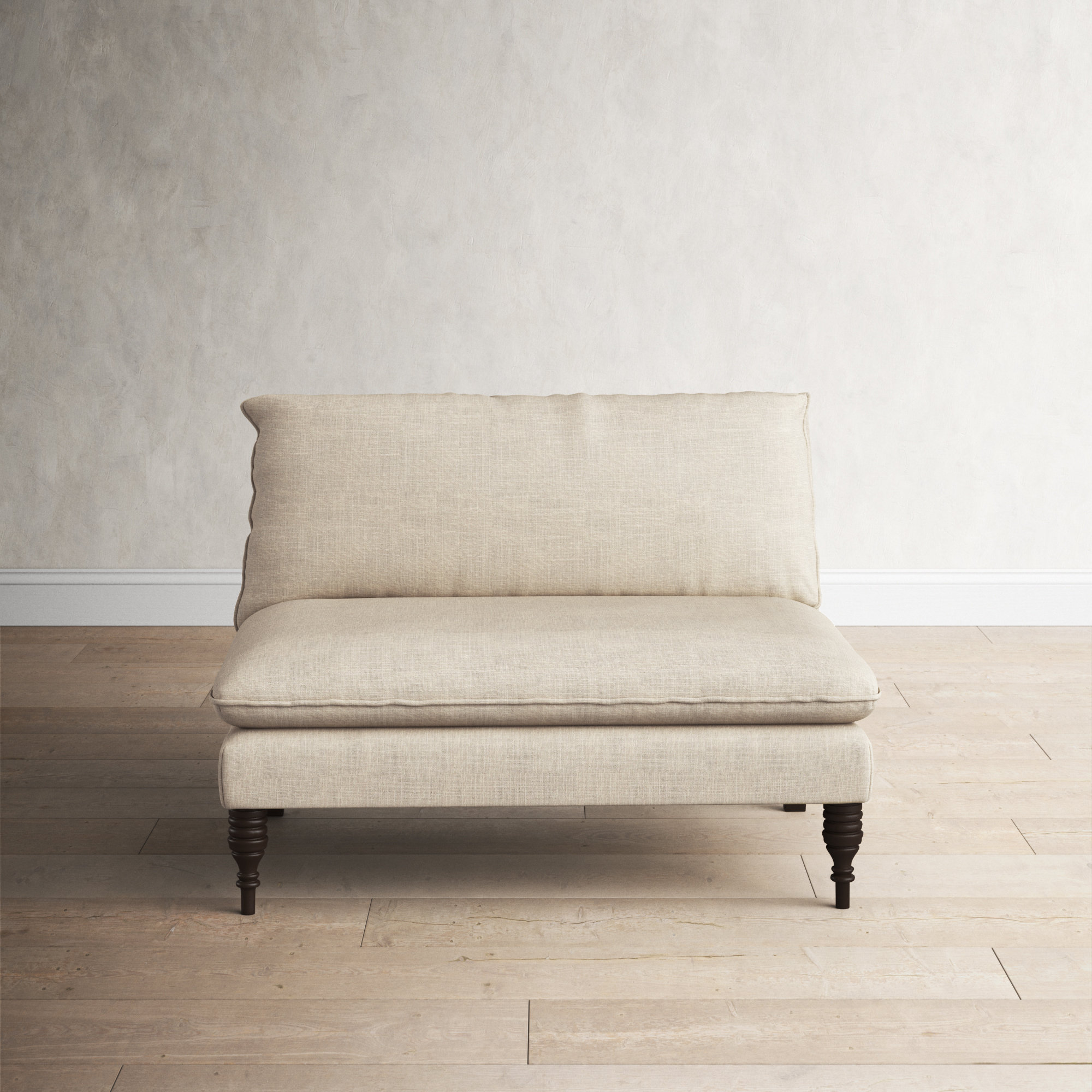 Varick 47'' Upholstered Settee, Classic Talc Linen